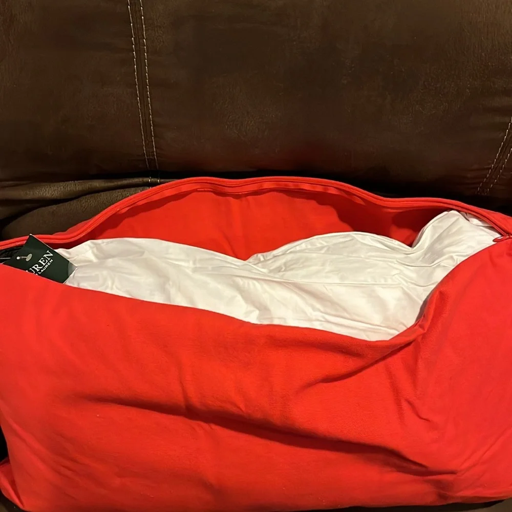 Ralph Lauren Oblong Throw Pillow 14”x26” Tomato new